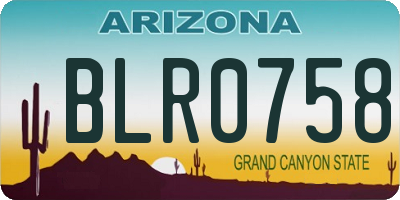 AZ license plate BLR0758