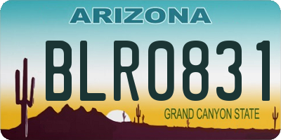 AZ license plate BLR0831