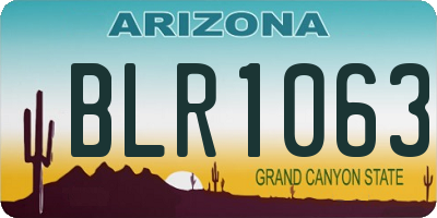 AZ license plate BLR1063