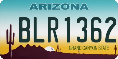 AZ license plate BLR1362