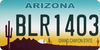 AZ license plate BLR1403
