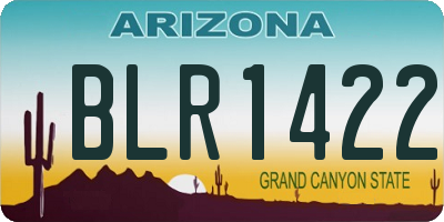 AZ license plate BLR1422