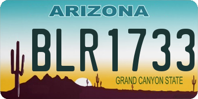 AZ license plate BLR1733