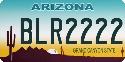 AZ license plate BLR2222