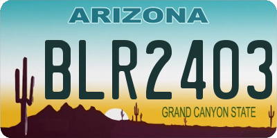 AZ license plate BLR2403