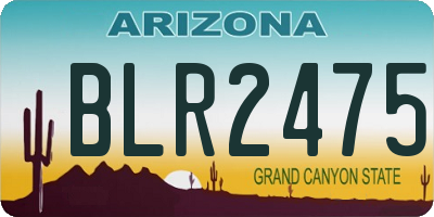 AZ license plate BLR2475