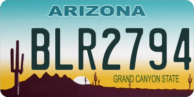 AZ license plate BLR2794