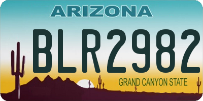 AZ license plate BLR2982