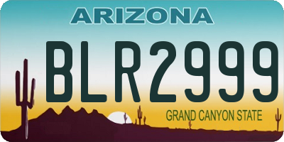 AZ license plate BLR2999
