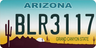 AZ license plate BLR3117