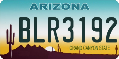 AZ license plate BLR3192