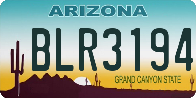 AZ license plate BLR3194