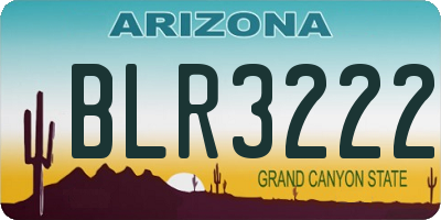 AZ license plate BLR3222