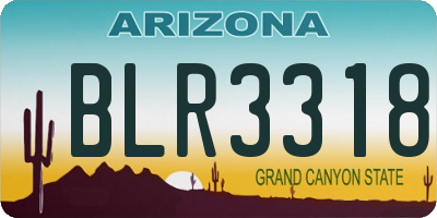 AZ license plate BLR3318