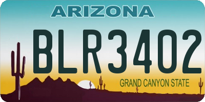 AZ license plate BLR3402