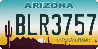 AZ license plate BLR3757