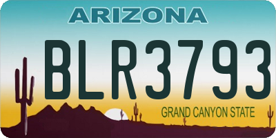 AZ license plate BLR3793