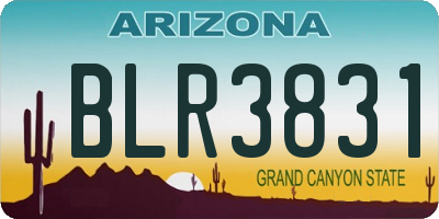 AZ license plate BLR3831