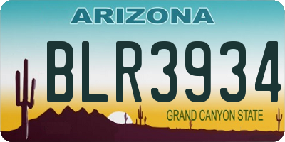 AZ license plate BLR3934