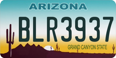 AZ license plate BLR3937