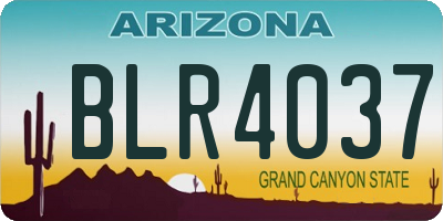 AZ license plate BLR4037