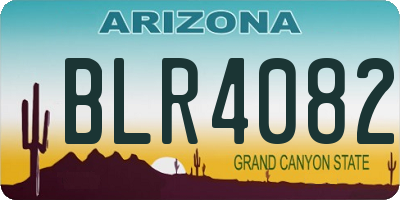 AZ license plate BLR4082