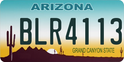 AZ license plate BLR4113