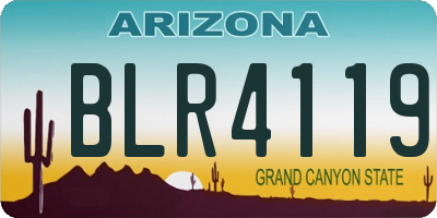AZ license plate BLR4119