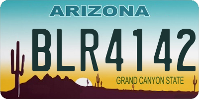 AZ license plate BLR4142