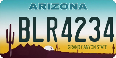 AZ license plate BLR4234