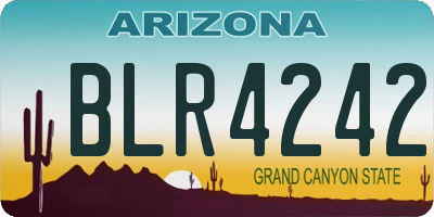 AZ license plate BLR4242