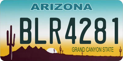 AZ license plate BLR4281
