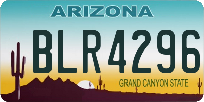 AZ license plate BLR4296