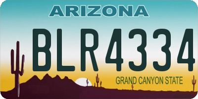 AZ license plate BLR4334