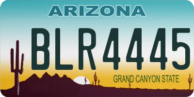 AZ license plate BLR4445