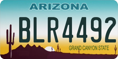 AZ license plate BLR4492