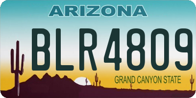 AZ license plate BLR4809