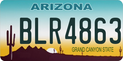 AZ license plate BLR4863