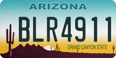 AZ license plate BLR4911