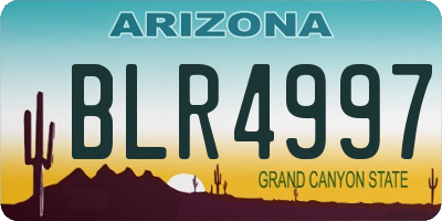 AZ license plate BLR4997
