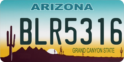 AZ license plate BLR5316