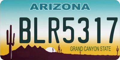 AZ license plate BLR5317
