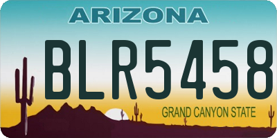 AZ license plate BLR5458