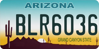 AZ license plate BLR6036