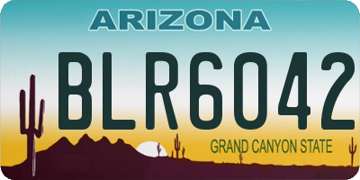 AZ license plate BLR6042