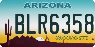AZ license plate BLR6358