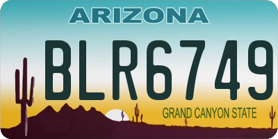 AZ license plate BLR6749