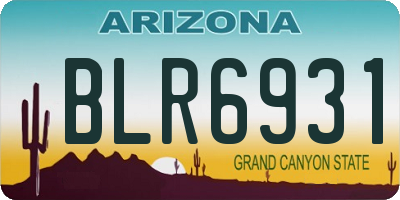 AZ license plate BLR6931