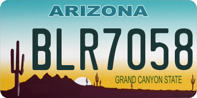 AZ license plate BLR7058