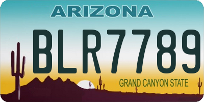 AZ license plate BLR7789